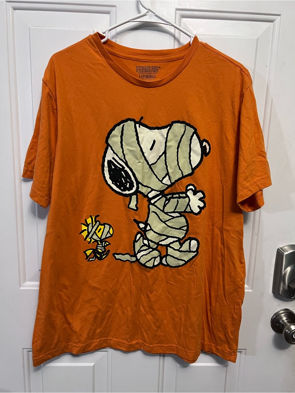 Peanuts Hybrid Snoopy Woodstock Mummy Halloween Shirt Mens XL Orange 2023
